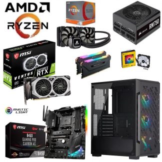 AMD Ryzen 9 3900X 12 Core 24 Thread CPU – MSI RTX 2080 SUPER VENTUS XS OC 8GB GDDR6 GPU - MSI B450 GAMING PRO CARBON AC - Corsair iCUE 220T ARGB Airflow Case – Corsair 16GB Vengeance RGB PRO 3600MHz RAM – 1TB M.2 PCIe NVMe SSD